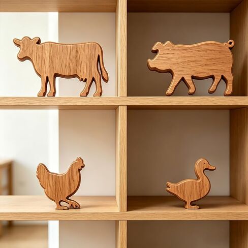 4Pcs Farm Animal Silhouette Acrylic Router Template for Woodworking, 5mm Thick Inlay Template Tracing Stencil Guide Tool for Project DIY Wood Craft in Kuwait