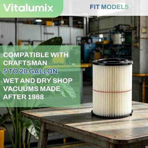 Replacement 38754 Filter Compatible with Craftsman Wet Dry Vac CMXZVBE38754, Fits 5–20 Gallon Models (2 Pack) in Kuwait