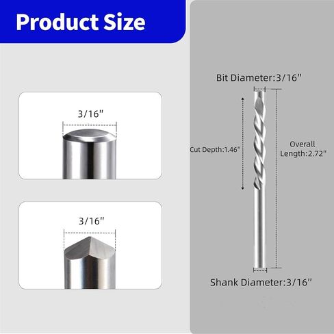 10 Pcs Drywall Cutting Bit, 3/16 Inch Spiral Rotary Cut Out Bits, High Speed Steel Drywall Router Bits for Drywall and Gypsum Board Cutouts, Outlet Boxes, Wall Openings, Door Openings in Kuwait