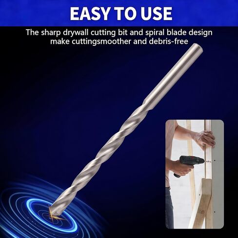 10 Pcs Drywall Cutting Bit, 3/16 Inch Spiral Rotary Cut Out Bits, High Speed Steel Drywall Router Bits for Drywall and Gypsum Board Cutouts, Outlet Boxes, Wall Openings, Door Openings in Kuwait