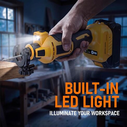 Cordless Drywall Cut-Out Tool, Brushless Rotary Saw Compatible With Dewalt 20V Battery, 28000 RPM 3-Speed Adjustable Depth with Led,Compact Spiral Tool for Drywall Sheetrock Wood Cutting(NO Battery) in Kuwait