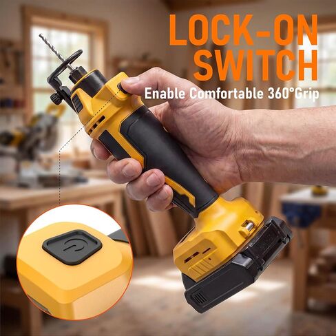 Cordless Drywall Cut-Out Tool, Brushless Rotary Saw Compatible With Dewalt 20V Battery, 28000 RPM 3-Speed Adjustable Depth with Led,Compact Spiral Tool for Drywall Sheetrock Wood Cutting(NO Battery) in Kuwait