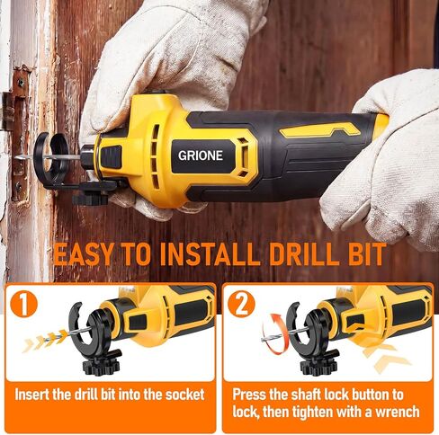 Cordless Drywall Cut-Out Tool, Brushless Rotary Saw Compatible With Dewalt 20V Battery, 28000 RPM 3-Speed Adjustable Depth with Led,Compact Spiral Tool for Drywall Sheetrock Wood Cutting(NO Battery) in Kuwait