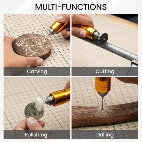1200W Flex Shaft Rotary Tool, 30000RPM Variable Speed Hanging Grinder with 46Pcs Accessories & Foot Pedal, Electric Flexible Shaft Carving Machine for Wood Metal Jewelry Polishing Sanding Engraving in Kuwait