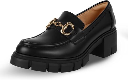 Platform Loafers for Women Womens Loafers Chunky Heel Loafer Heels Business Casual Comfortable Dressy Slip Ons Work Office Women Shoes in Kuwait
