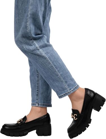 Platform Loafers for Women Womens Loafers Chunky Heel Loafer Heels Business Casual Comfortable Dressy Slip Ons Work Office Women Shoes in Kuwait
