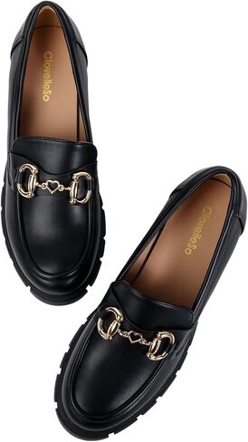 Platform Loafers for Women Womens Loafers Chunky Heel Loafer Heels Business Casual Comfortable Dressy Slip Ons Work Office Women Shoes in Kuwait