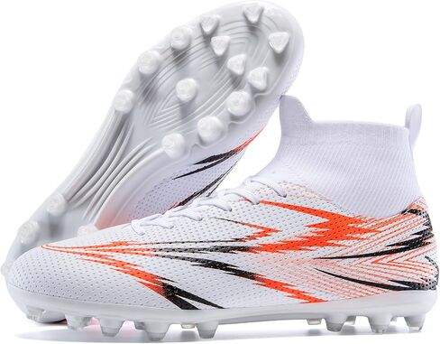 Unisex Soccer Cleats High Top Ankle Support Football Shoes | Men women soccer cleats for grass turf indoor outdoor football with breathable material and ankle support for stable grip in Kuwait