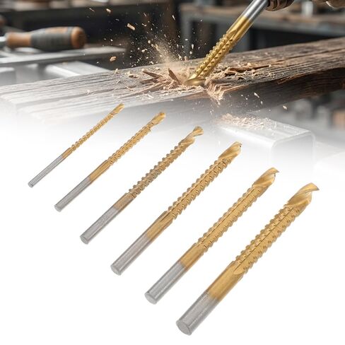 Sakerplus Drill Bit Set, Multi Material Spiral Drill Bits for Glass Metal Wood Plastic Tile, 135° Split Point, Titanium-Coated Spiral Flute, Fits Standard Drill Chuck (1pc) in Kuwait