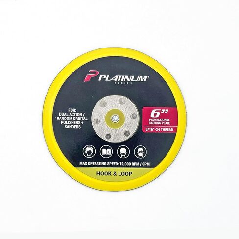 Platinum Series 6" Hook and Loop Backing Plate for Sander, Polisher, 5/16" Arbor with 24 Thread in Kuwait