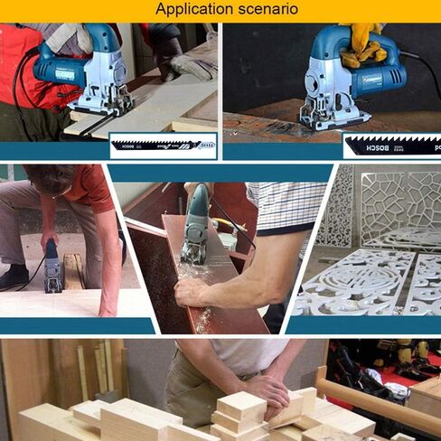 60Pcs Jigsaw Blades Set, Contractor Assorted T Shank Jig Saw Blades, Multi-Purpose HCS/HSS Blades for Cutting Wood/Plastic/PVC/Metal (T118A T118B T101AO T101D T101B T101BR T144D T244D T111D T111C) in Kuwait