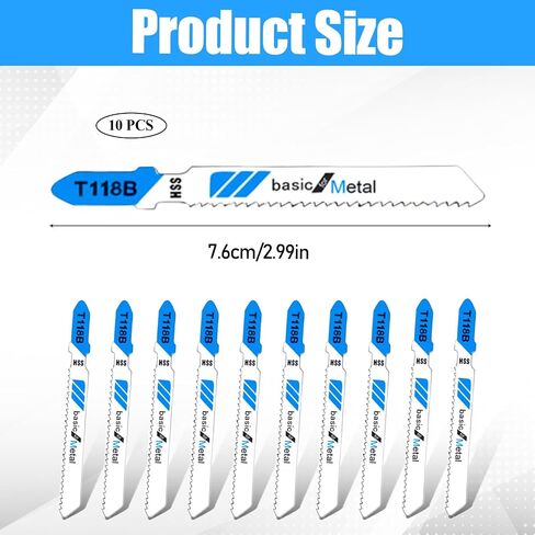 10 Pcs Jigsaw Blades 3 Inch T118B Jig Saw Blades Basic for Metal T Shank Jigsaw Replacement Blade in Kuwait