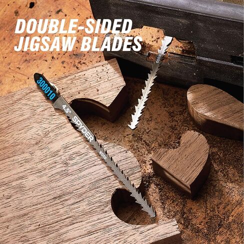 Spyder 4.5" Double-Sided Jig Saw Blades for Wood, made with Chrome Vanadium Steel, 8/10-TPI, T-Shank Compatible with All Major Brands, 10-Blade Bulk Pack in Kuwait