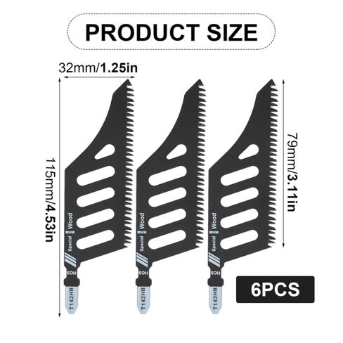 T142HB Jigsaw Blades 6-Pack, T-Shank Saw Blades for Detailed Woodworking, Carbon Steel Jig Saw Blades for Woodworker, Carpenter, DIYer in Kuwait