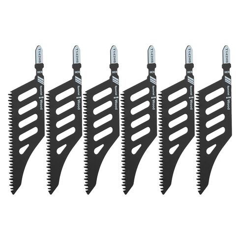 T142HB Jigsaw Blades 6-Pack, T-Shank Saw Blades for Detailed Woodworking, Carbon Steel Jig Saw Blades for Woodworker, Carpenter, DIYer in Kuwait