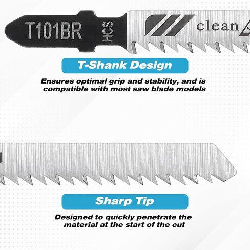 20 Pcs Jigsaw Blades Jig Saw Blades Set Wood Assorted T Shank Jigsaw Blade Multi-Purpose Jig Saw Blade Replacement Set for Wood, Metal and Plastic Cutting in Kuwait