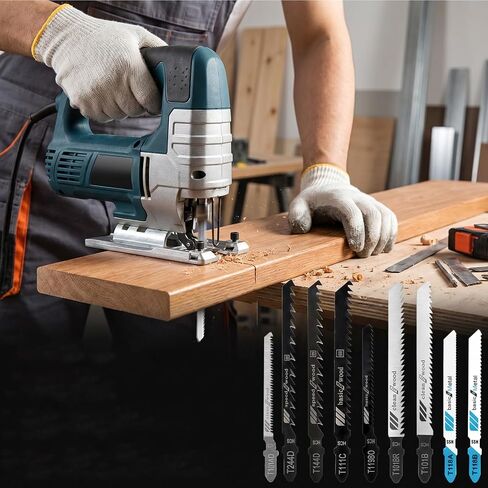 20 Pcs Jigsaw Blades Jig Saw Blades Set Wood Assorted T Shank Jigsaw Blade Multi-Purpose Jig Saw Blade Replacement Set for Wood, Metal and Plastic Cutting in Kuwait