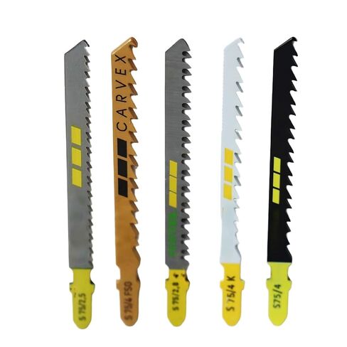 204275 Multicolour Jigsaw Blade, 25-piece HCS High Carbon Steel, T-Shank 75mm, for Wood & Soft Plastics Precision Cutting Replacement for Festool 204275 in Kuwait