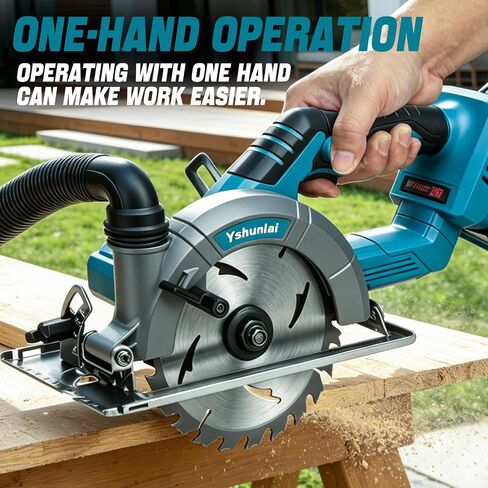6" Cordless Circular Saw,7000RPM Power Handle Circle Saw with 2 x 6.0Ah Battery & 3 Blades,Brushless Sierra Circular Inalambrica,Cutting Depth 2-1/4"(90°),1-7/16" (45°),Cut Off Tool for Wood Metal PVC in Kuwait