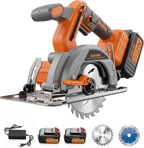 5-Inch 21V Brushless Cordless Circular Saw with 2 x 4.0Ah Lithium Batteries – Electric Cutting Circular Saw with 2 Saw Blades for Wood, Metal, Tile, Drywall, Plastic Cutting in Kuwait