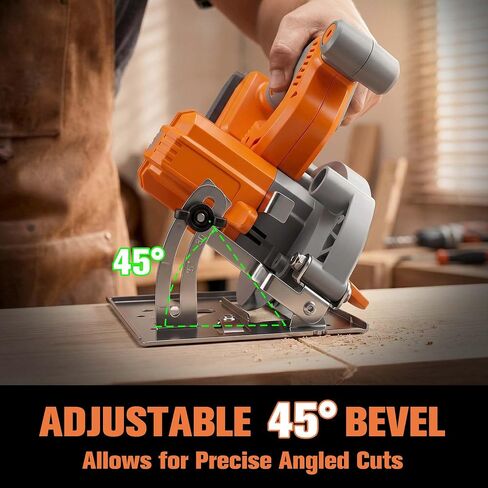 5-Inch 21V Brushless Cordless Circular Saw with 2 x 4.0Ah Lithium Batteries – Electric Cutting Circular Saw with 2 Saw Blades for Wood, Metal, Tile, Drywall, Plastic Cutting in Kuwait