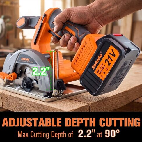 5-Inch 21V Brushless Cordless Circular Saw with 2 x 4.0Ah Lithium Batteries – Electric Cutting Circular Saw with 2 Saw Blades for Wood, Metal, Tile, Drywall, Plastic Cutting in Kuwait
