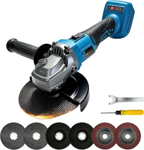 DEMIMA Cordless Angle Grinder Compatible with De-walt 20V Battery, Brushless 4-1/2 Inch Grinder Tool, 3-Speed Adjustable up to 8500 RPM for Cutting, Grinding and Polishing (Battery Not Included) in Kuwait