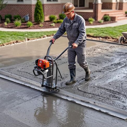 VEVOR Concrete Power Screed Gas-Powered Leveling Tool 12 ft Aluminum Board, 1.16HP Engine, 4 Stroke Vibrating Screed, Handle Height Adjustable, Support Legs for Patio, Driveway, Floor Finishing in Kuwait