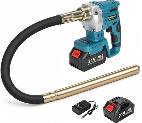 Handheld Concrete Vibrator with Battery and Charger Included, 600W Cordless Concrete Vibrating Tool with 3.8FT Shaft, 6000RPM Portable Rechargeable Concrete Vibrator in Kuwait