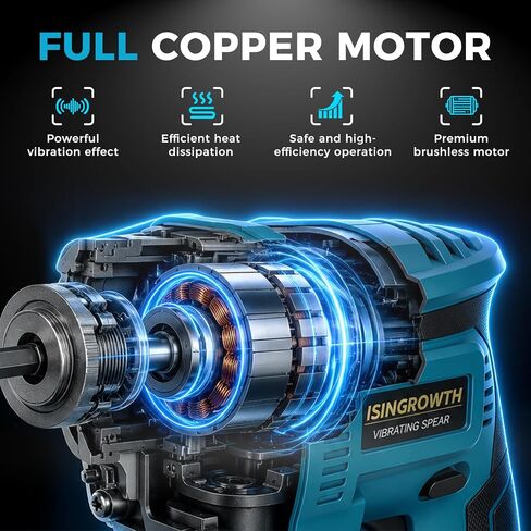 Handheld Concrete Vibrator with Battery and Charger Included, 600W Cordless Concrete Vibrating Tool with 3.8FT Shaft, 6000RPM Portable Rechargeable Concrete Vibrator in Kuwait