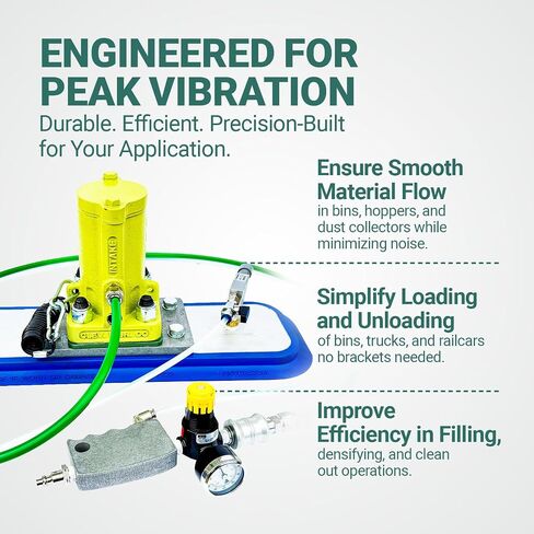 1125 VMSAC Vacuum Mount Air Piston Vibrator - Portable Vibrating Motor with Handheld Controls-Lightweight Vibration Motor, Air Vibrator Mount for Truck Trailers, Farm Hoppers & Bins in Kuwait