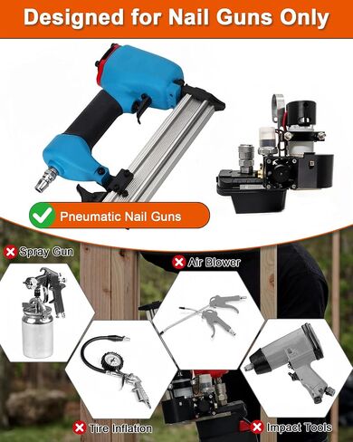 Cordless Portable Air Compressor Pump for Pneumatic Nail Guns, Tank-Free Mini Air Compressor Fit for Miwoqi 18V Batteries (Battery&Nail Gun Not Included), Mobile Air Supply for Trim & Woodworking in Kuwait