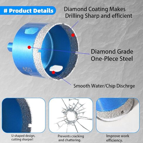 Diamond Core Hole Saw Kit 3-50Mm Dry Wet Drill Bits EVA Positioner 14 Pcs | Diamond Bit For Dry Wet Cutting Tile Glass Granite Marble, Storage Box for Home Construction Use in Kuwait