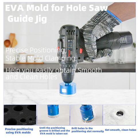 Diamond Core Hole Saw Kit 3-50Mm Dry Wet Drill Bits EVA Positioner 14 Pcs | Diamond Bit For Dry Wet Cutting Tile Glass Granite Marble, Storage Box for Home Construction Use in Kuwait