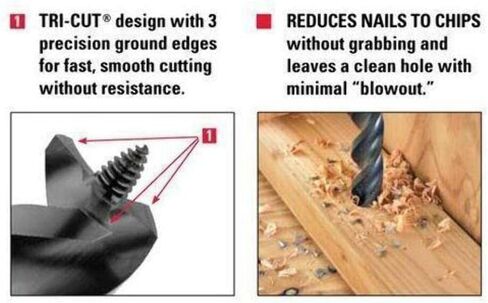 WoodOwl 03710 Tri-Cut 13/16-Inch by 7-1/2-Inch Nail Chipper Auger Bit in Kuwait