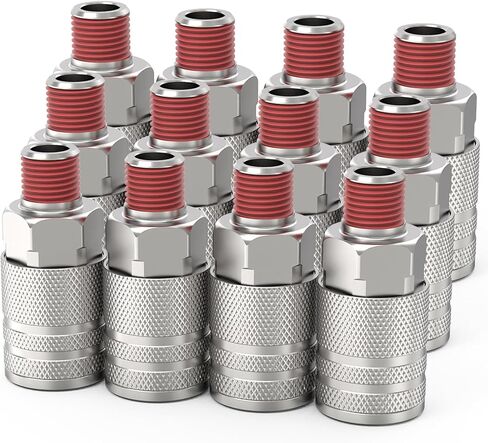 ChillWaves 1/4-Inch Female Industrial Coupler,1/4" NPT Female 4-Ball Quick Connect Air Coupler Air Hose Fittings(12-PACK) in Kuwait