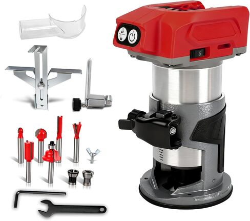 Brushless Cordless Compact Router Compatible with Ma-kita 18V Battery (Bare Tool), 5 Variable Speeds, 800W Fixed Base Wood Router Tool (Compatible with Ma-kita 18V) in Kuwait