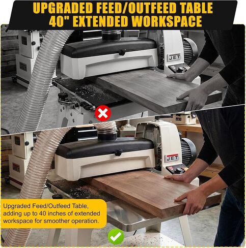 2026 Upgraded InFeed/Outfeed Table Replacement 723521 Compatible with JET JWDS-1836, JWDS-1632 & JWDS-1632OSC Drum Sanders - 65lb Capacity, 40" Work Surface, Includes Hardware, 1-Year Warranty in Kuwait