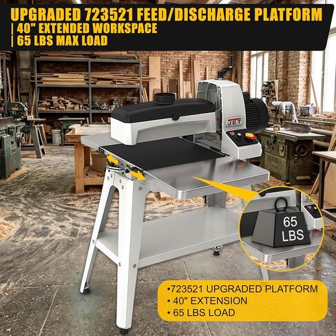 2026 Upgraded InFeed/Outfeed Table Replacement 723521 Compatible with JET JWDS-1836, JWDS-1632 & JWDS-1632OSC Drum Sanders - 65lb Capacity, 40" Work Surface, Includes Hardware, 1-Year Warranty in Kuwait