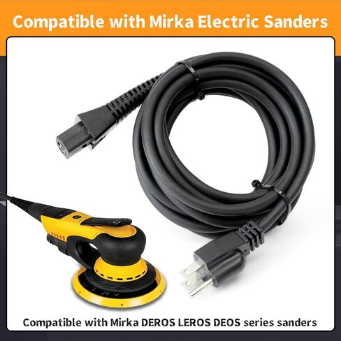 MIE9017211 Electric Sander Cable Compatible with Mirka DEROS LEROS DEOS Electric Sander Models 120V, 14.1' Supply Cord Replace MIE6517211 in Kuwait