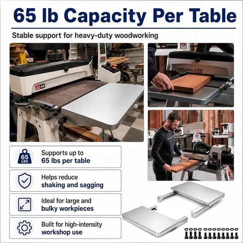 Upgraded Infeed Outfeed Table Replacement for JET 723521, Compatible with JWDS-1632, JWDS-1836 & JWDS-1632OSC Drum Sanders, Heavy Duty Steel Extension Support Tables, 75 lbs Capacity in Kuwait