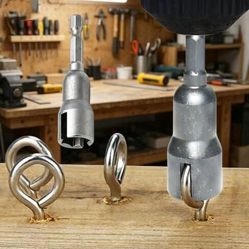 Hex Shank Socket Driver Adapter with Eye Bolt Screw Driver, Quick Connect Drill Bit Extension, High-Speed Install Tool for Woodworking, DIY Craft and Home Improvement in Kuwait