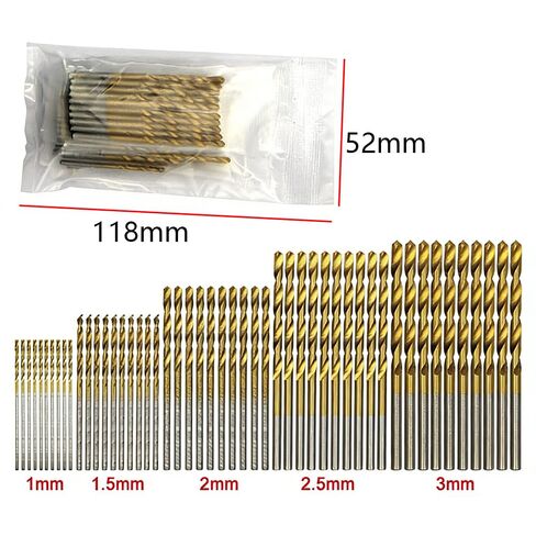50-Piece Coated Drill Bit Set – Premium Hex Shank Drill Bits with Precision-Tip High-Speed Steel for Maximum Durability & Versatility in Kuwait