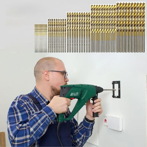 50-Piece Coated Drill Bit Set – Premium Hex Shank Drill Bits with Precision-Tip High-Speed Steel for Maximum Durability & Versatility in Kuwait