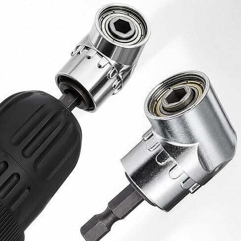 105 Degree Right Angle Drill Adapter, Hex Shank Angle Drill Attachment, Power Screwdriver Corner Driver Tool, Quick Change Drill Bit Extension for Tight Narrow Space Repair Use in Kuwait