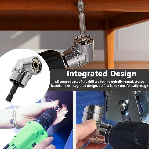 105 Degree Right Angle Drill Adapter, Hex Shank Angle Drill Attachment, Power Screwdriver Corner Driver Tool, Quick Change Drill Bit Extension for Tight Narrow Space Repair Use in Kuwait