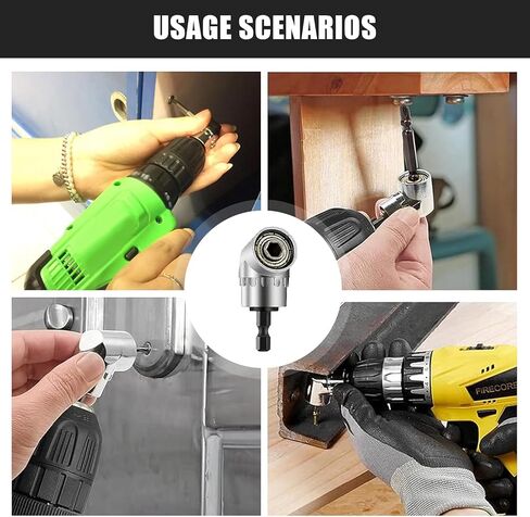 105 Degree Right Angle Drill Adapter, Hex Shank Angle Drill Attachment, Power Screwdriver Corner Driver Tool, Quick Change Drill Bit Extension for Tight Narrow Space Repair Use in Kuwait