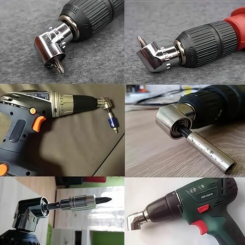 105 Degree Right Angle Drill Adapter, Hex Shank Angle Drill Attachment, Power Screwdriver Corner Driver Tool, Quick Change Drill Bit Extension for Tight Narrow Space Repair Use in Kuwait