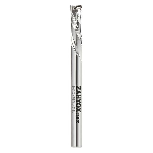 ZahyoX 1/4 Inch Shank Downcut Spiral Router Bit, Solid Carbide Straight CNC End Mill for Wood, 1/4 Dia x 1 CL x 2-1/2 OVL in Kuwait