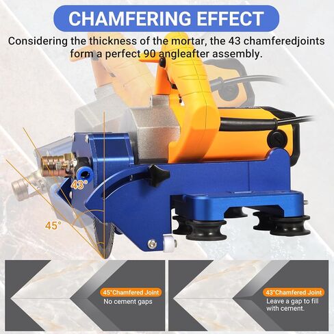 Electric Orbital Tile Cutter, 2300W Motor, 8000 RPM Grinder, 71" Cutting Length, Wet & Dry Blades, Bevel & Chamfer Cutting, Dual Guide Rails with Suction Cups, Water Pump & Tool Bag in Kuwait